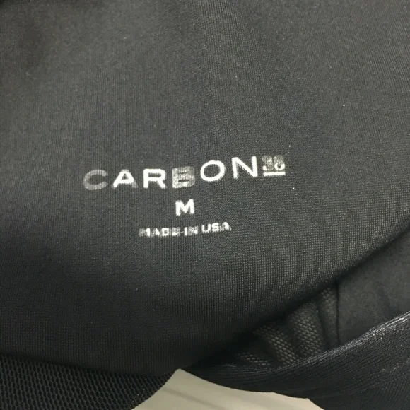 Carbon38 Black Shine Balance Sports Bra Mesh Trim - Picture 7 of 10